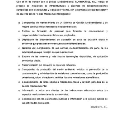 Sondikatel política medioambiental